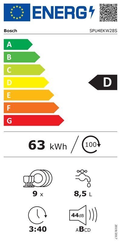 Int.nõudepesumasin, Bosch, A++, 45cm цена и информация | Nõudepesumasinad | hansapost.ee