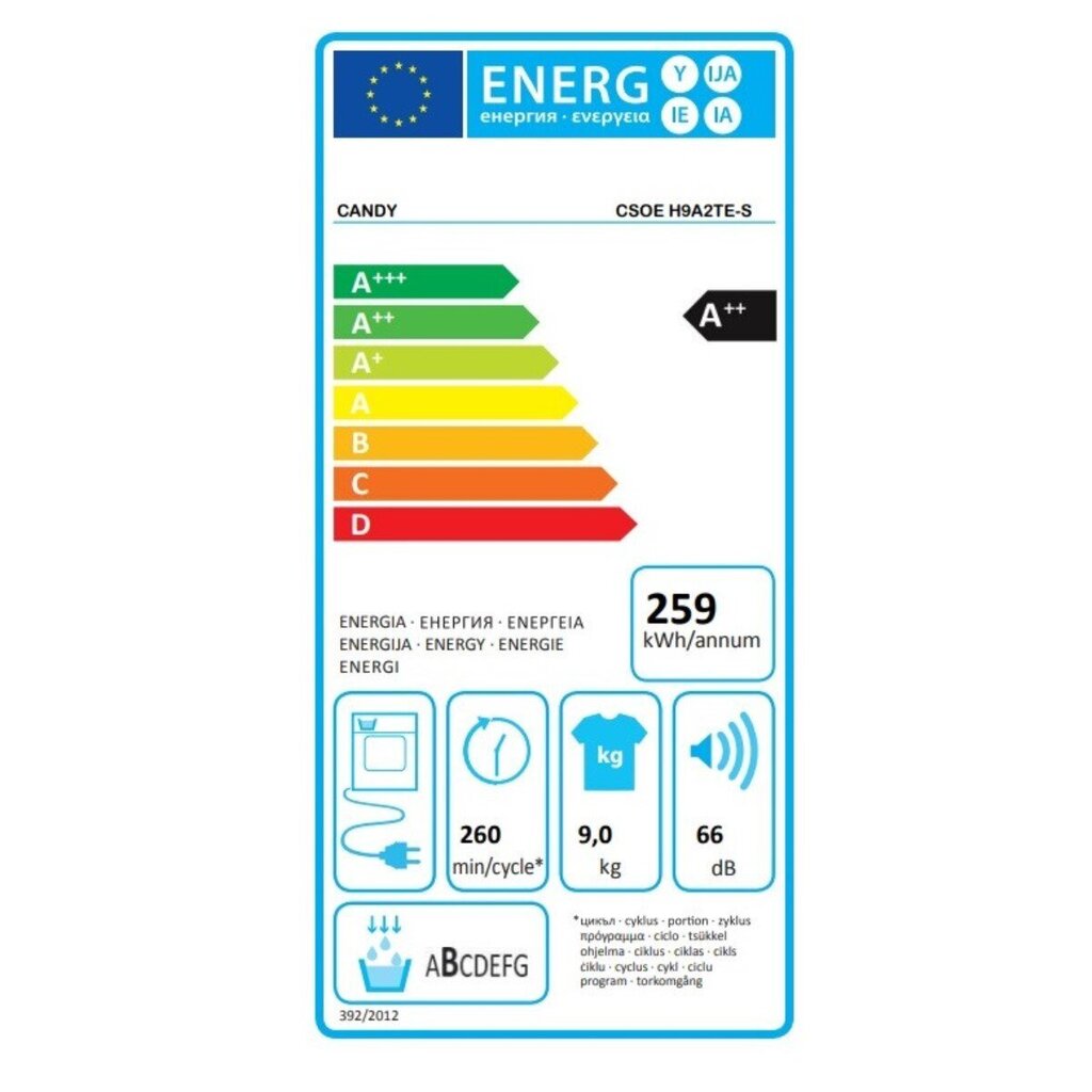 Candy CSOE H9A2TE-S price and information | Pesukuivatid | hansapost.ee