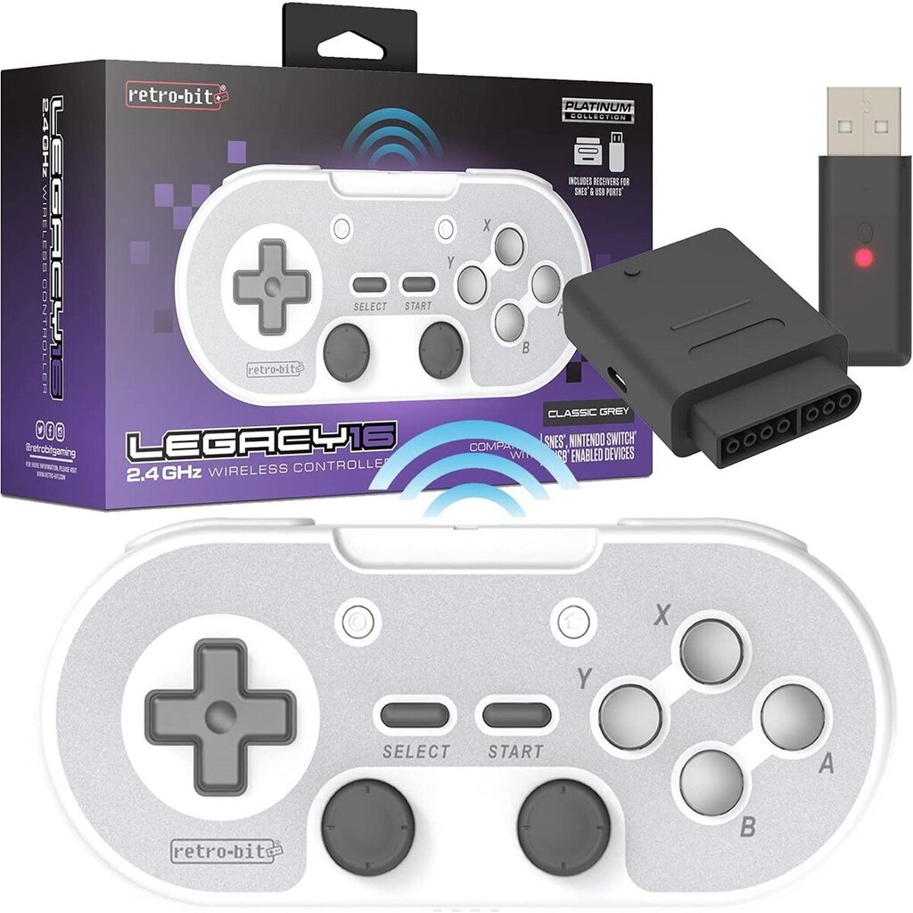 Juhtmevaba juhtpult Retro-Bit Legacy 16 - Classic Grey (SNES, Switch, PC, MAC, USB Devices) цена и информация | Mängupuldid | hansapost.ee