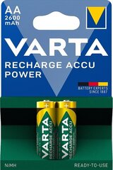 Заряжаемые батарейки Varta Recharge Accu Power AA (HR6), 2600мАч, 2 шт. цена и информация | Батерейки | hansapost.ee