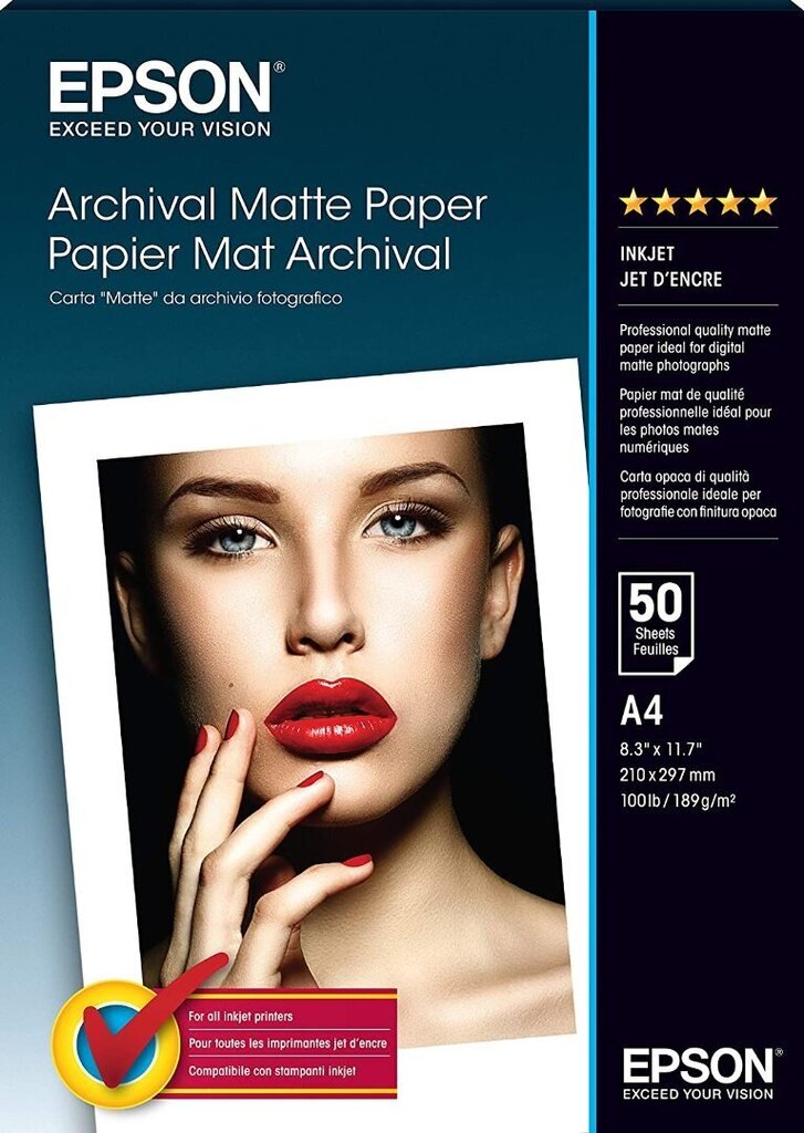 Epson Archival Matte Paper - A4 - 50 She hind ja info | Fotoaparaatide lisatarvikud | hansapost.ee