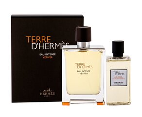Komplekt Hermes Terre d'Hermes Eau Intense Vetiver meestele: EDP parfüümvesi 100 ml + dušigeel 80 ml hind ja info | Parfüümid meestele | hansapost.ee
