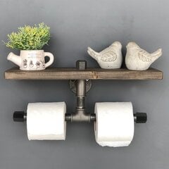 Держатель для туалетной бумаги Kalune Design BoruRaf030, коричневый/черный цена и информация | Аксессуары для ванной комнаты | hansapost.ee
