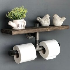 Держатель для туалетной бумаги Kalune Design BoruRaf030, коричневый/черный цена и информация | Аксессуары для ванной комнаты | hansapost.ee