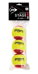 Tennisepallid Dunlop STAGE 3 RED 3-polybag цена и информация | Товары для большого тенниса | hansapost.ee