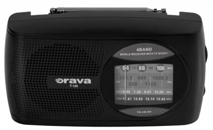 Kaasaskantav Raadio Orava T120B, must hind ja info | Raadiod ja äratuskellad | hansapost.ee