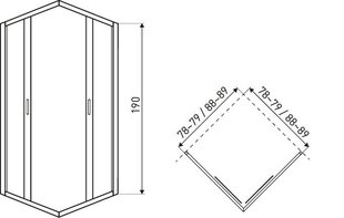 Квадратная душевая кабина Kerra Tiara SQ цена и информация | Kerra Сантехника, ремонт, вентиляция | hansapost.ee