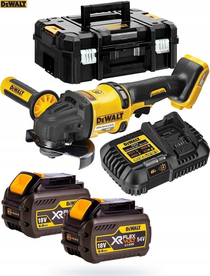 Juhtmeta nurklihvmasin 54V 2x6Ah DeWALT DCG418T2-QW цена и информация | Lihvmasinad | hansapost.ee