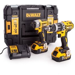 Комплект аккумуляторных ударной отвертки и отвертки-дрели Dewalt DCK266P2T 18В цена и информация | Дрели и шуруповёрты | hansapost.ee