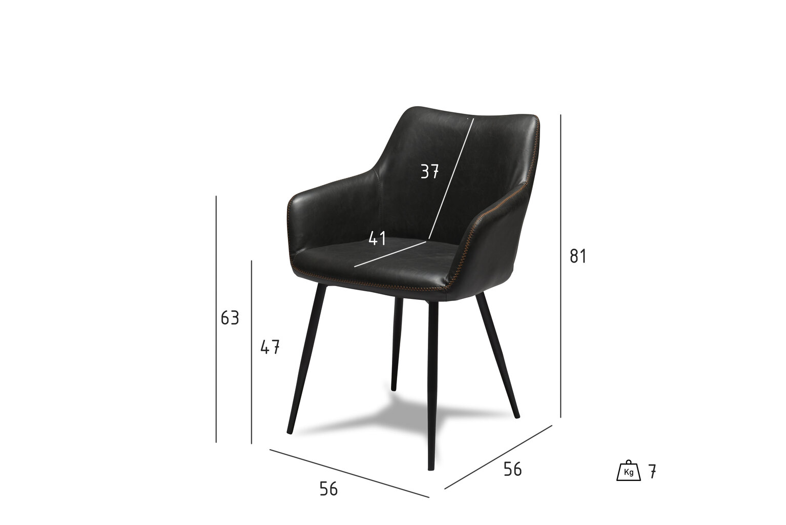 2 tooli komplekt Maria, must цена и информация | Köögitoolid, söögitoolid | hansapost.ee