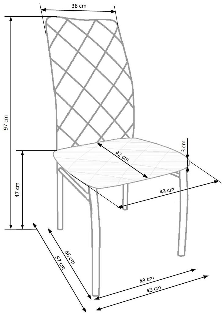 4 tooli komplekt K309, liivakarva цена и информация | Köögitoolid, söögitoolid | hansapost.ee