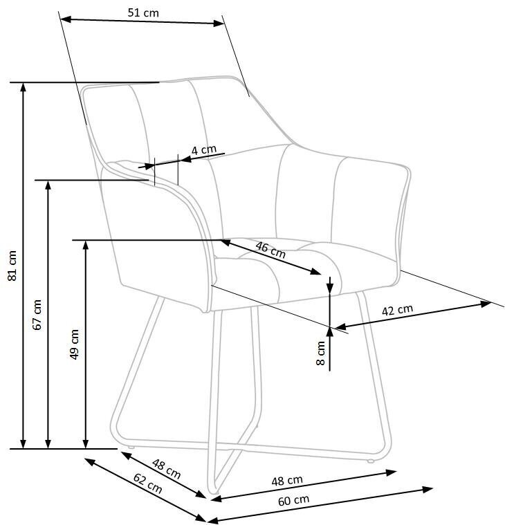 2 tooli komplekt Halmar K377, roheline hind ja info | Köögitoolid, söögitoolid | hansapost.ee