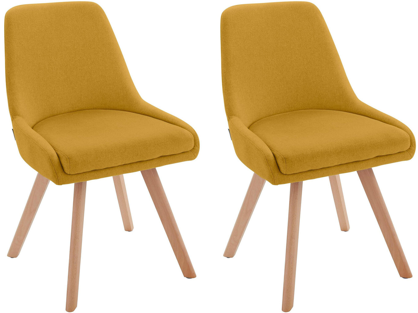 2 tooli komplekt Notio Living Rafi, kollane цена и информация | Köögitoolid, söögitoolid | hansapost.ee