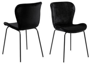 2 tooli komplekt Batilda-A1, must veluur hind ja info | Köögitoolid, söögitoolid | hansapost.ee