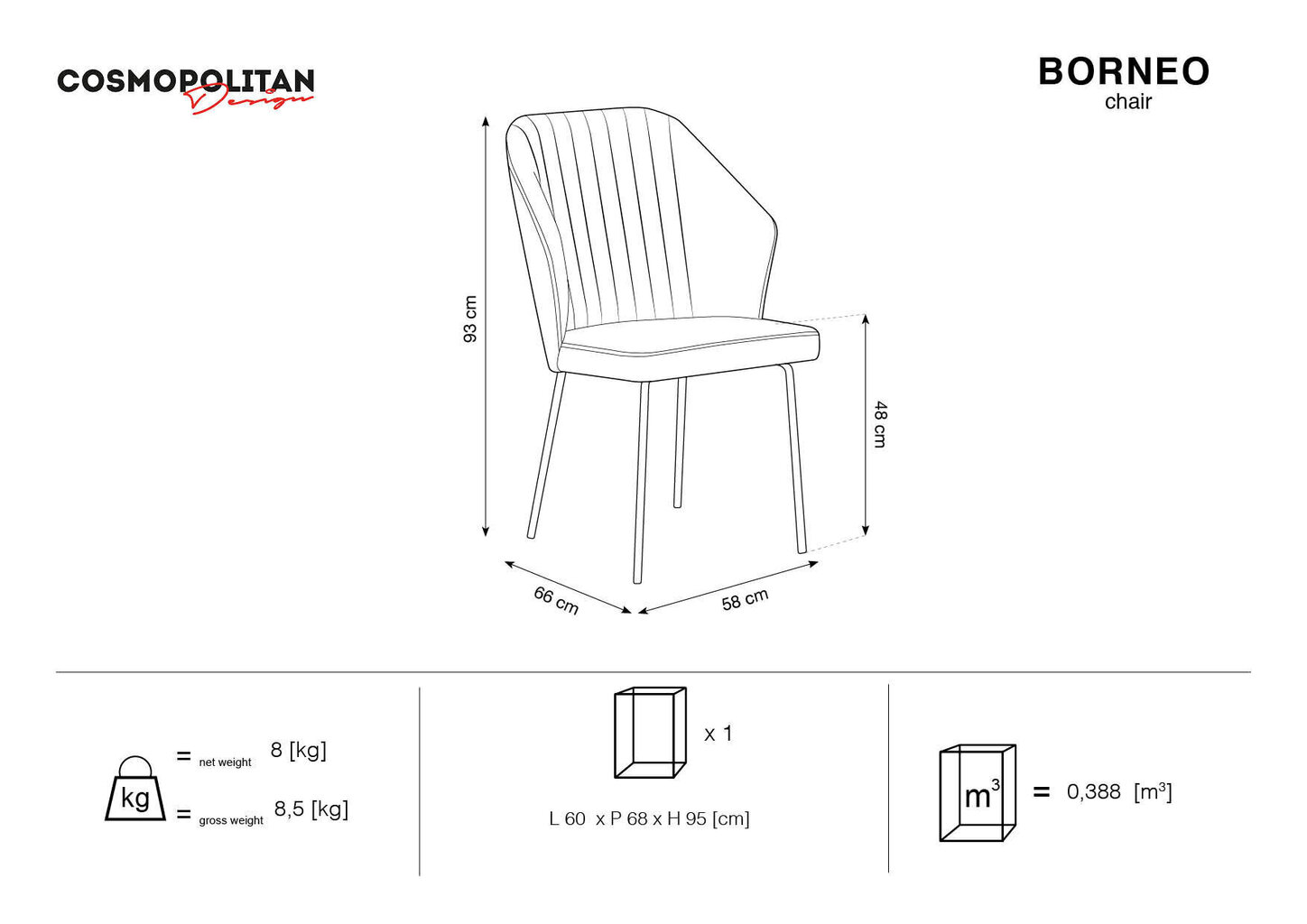 Tool Cosmopolitan Design Borneo, roosa цена и информация | Köögitoolid, söögitoolid | hansapost.ee