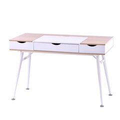 Письменный стол Faryn 120x60x76 см, дуб/белый цена и информация | Компьютерные, письменные столы | hansapost.ee