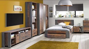 Кровать Clif 90 x 200 см, тёмно-серый/винтажный дуб цена и информация | Кровати | hansapost.ee