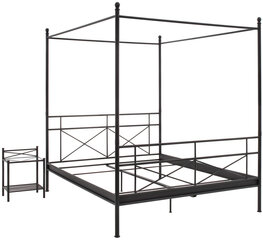 Voodi Tanja Canopy, 180x200 cm, must цена и информация | Notio Living Мебель для спальни | hansapost.ee