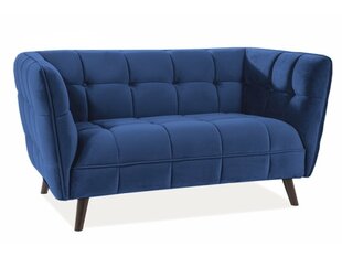 Двухместный бархатный диван Signal Meble Castello 2, темно-синий цена и информация | Диваны | hansapost.ee