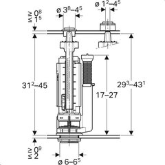 Универсальный механизм двойного слива унитаза Geberit Type 290, d40. 282.303.21.2 цена и информация | Принадлежности для унитазов, биде | hansapost.ee