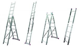 Krause Corda универсальная двухсторонняя лестница, 3 части 10 ступеней цена и информация | Лестницы для батутов | hansapost.ee