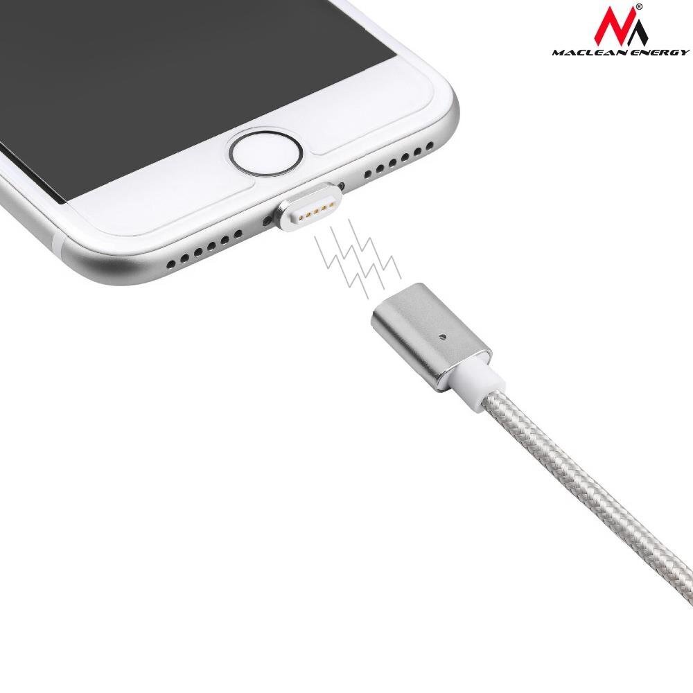 Magnetiline mikro-USB kaabel hõbedane Maclean Energy MCE 160 hind ja info | Juhtmed ja kaablid | hansapost.ee