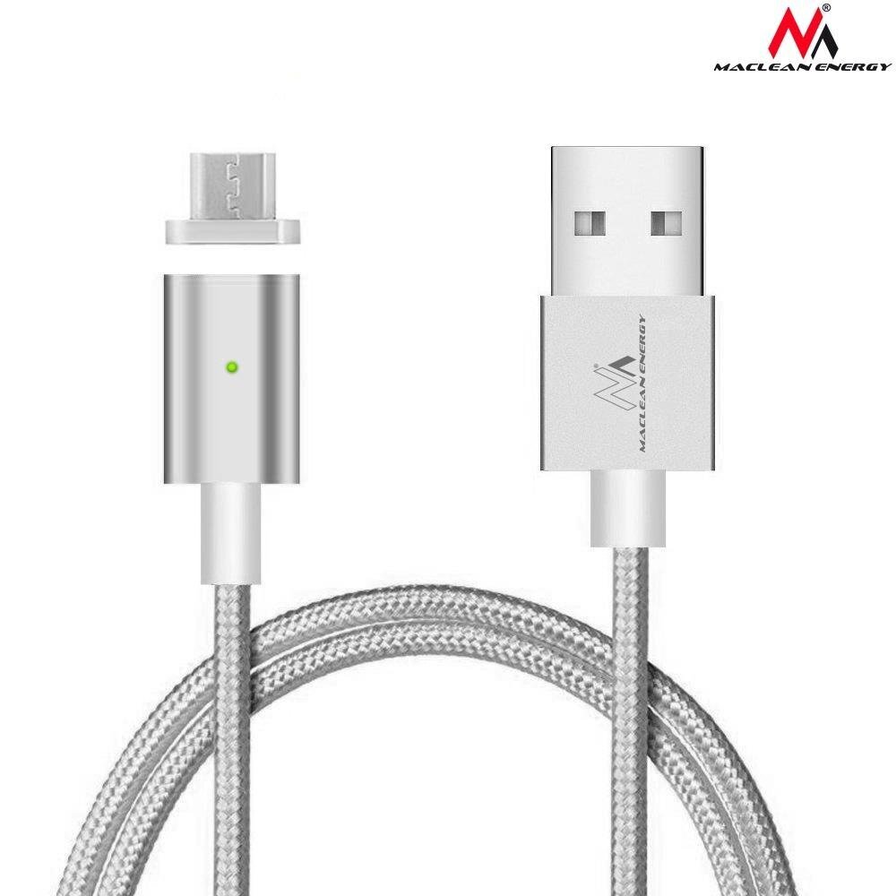 Magnetiline mikro-USB kaabel hõbedane Maclean Energy MCE 160 hind ja info | Juhtmed ja kaablid | hansapost.ee