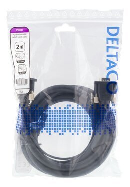 Deltaco RGB-902, HD15, 3.5mm, 2m hind ja info | Juhtmed ja kaablid | hansapost.ee