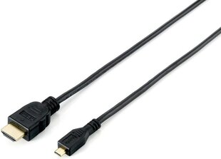 Equip HDMI Micro HDMI Cable, 1, must цена и информация | Кабели и провода | hansapost.ee