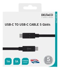 Deltaco USBC-1501M, USB-C, 1m hind ja info | Juhtmed ja kaablid | hansapost.ee