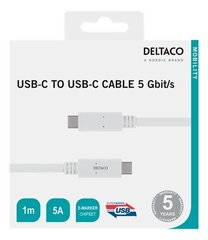 Deltaco USBC-1502M, USB-C, 1м цена и информация | Кабели и провода | hansapost.ee
