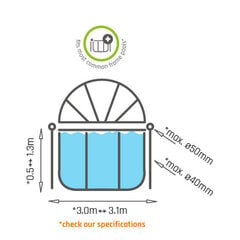 Katus basseinile EXIT, ø300 cm hind ja info | EXIT Sport, puhkus, matkamine | hansapost.ee