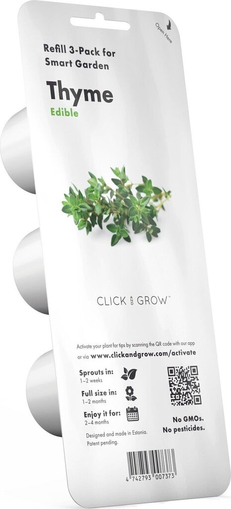 Click & Grow Smart Garden refill Tüümian 3tk цена и информация | Nutipotid ja taimelambid | hansapost.ee