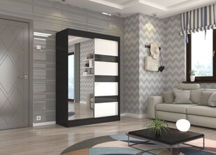 Шкаф Adrk Furniture Toura 150 см, черный/белый цена и информация | Шкафы | hansapost.ee