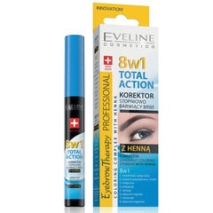 Kulmude korrektor Eveline Eyebrow Therapy Total Action 8in1 10 ml цена и информация | Карандаши, краска для бровей | hansapost.ee