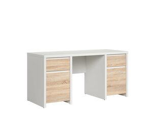 Письменный стол BRW Kaspian 2D2S/160, белый/светло-коричневый цена и информация | Компьютерные, письменные столы | hansapost.ee