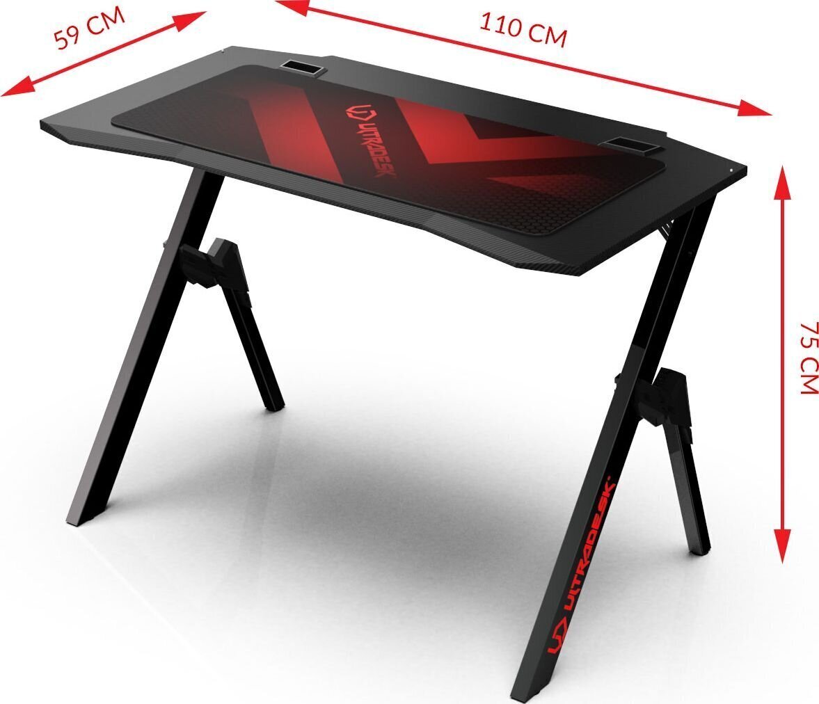 Mängurilaud Ultradesk Action V2, must hind ja info | Arvutilauad, kirjutuslauad | hansapost.ee