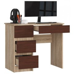 Письменный стол NORE A7, левый вариант, цвет дуба / темно-коричневый цена и информация | Компьютерные, письменные столы | hansapost.ee