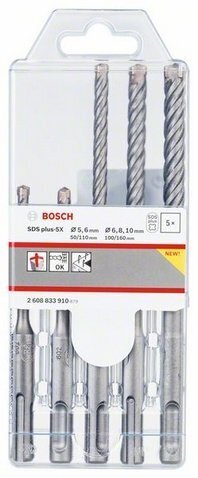 Puuritera komplekt Bosch SDS + 10 5 6 8mm цена и информация | Käsitööriistad | hansapost.ee