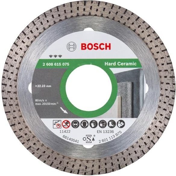 Teemantketas Bosch Best for Hard Ceramic 125x22,23 mm цена и информация | Käsitööriistad | hansapost.ee