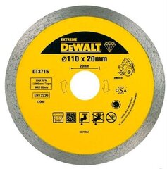 Алмазный диск DeWalt 110x20мм (DT3715) цена и информация | Механические инструменты | hansapost.ee