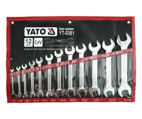 Набор ключей рожковых Yato (YT-0381), 12 шт. цена и информация | Механические инструменты | hansapost.ee