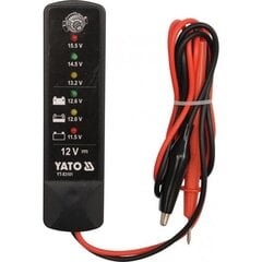 Тестер заряда аккумулятора для проверки цифрового 12V YT-83101 YATO цена и информация | Механические инструменты | hansapost.ee