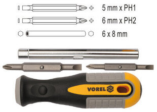 Набор отверток со сменными битами (наконечниками) Vorel цена и информация | Механические инструменты | hansapost.ee