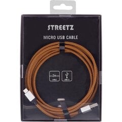 Streetz USB 2.0 „A-mikro B“, 2.0m, oranž / Micro-119 hind ja info | Mobiiltelefonide kaablid | hansapost.ee