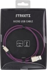 Streetz USB 2.0, 1m, Micro-118 hind ja info | Mobiiltelefonide kaablid | hansapost.ee