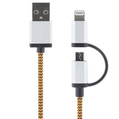Streetz USB-microUSB+Lightning, 1.0 м, оранжевый / IPLH-241 цена и информация | Кабели для телефонов | hansapost.ee