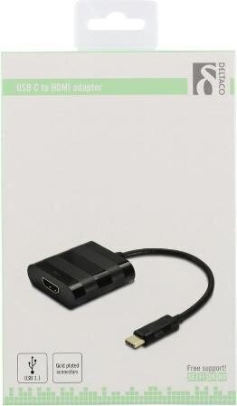 Deltaco USBC-HDMI, USB C, HDMI hind ja info | Mobiiltelefonide kaablid | hansapost.ee