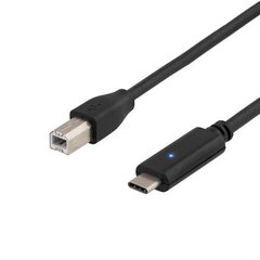 Deltaco USBC-1012, USB C, USB B, 0.25m hind ja info | Mobiiltelefonide kaablid | hansapost.ee