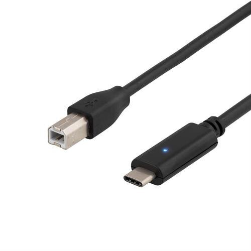 Deltaco USBC-1012, USB C, USB B, 0.25m цена и информация | Mobiiltelefonide kaablid | hansapost.ee